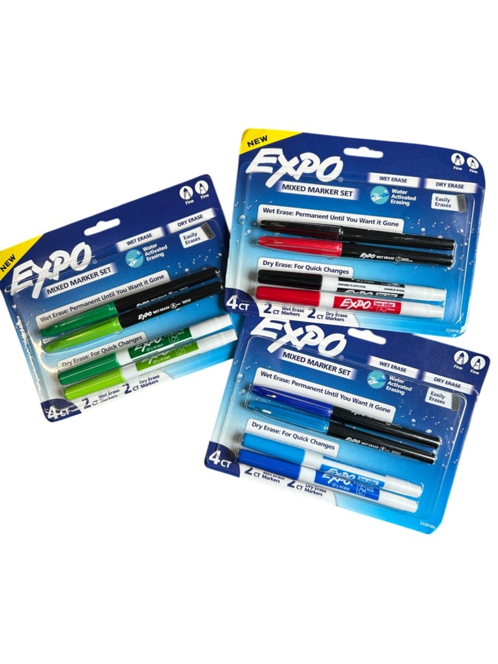 NWT Expo Mixed Marker Set Bundle of 3 sets Red, Blue, Green‎
